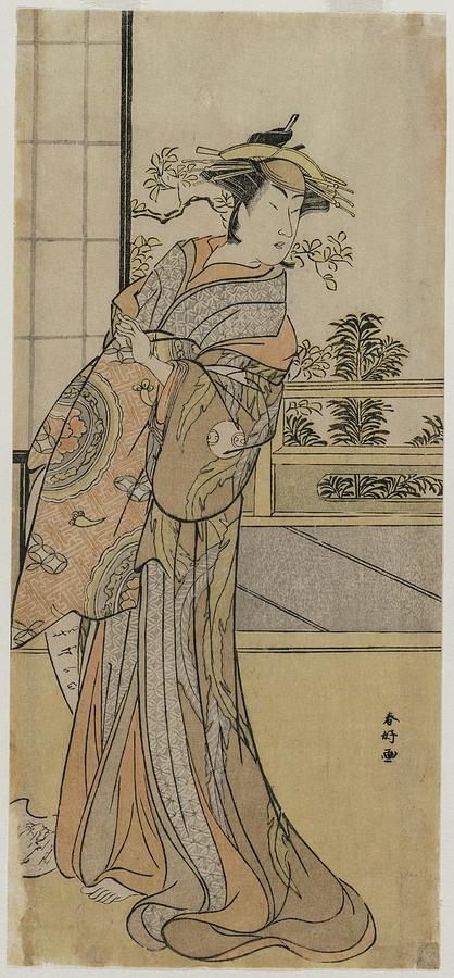 Arashi Murajiro As A Courtesan Holding A Letter Late 1780s Katsukawa Shunko Painting