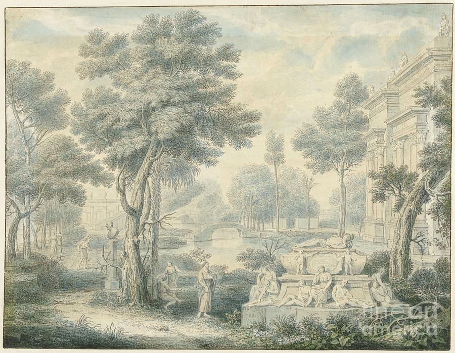 Arcadian landscape with a tomb, Louis Fabritius Dubourg, 1746 Painting ...