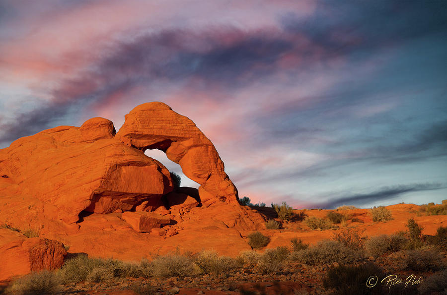 Arch at Valley of Fire State Park.  Photograph by Rikk Flohr