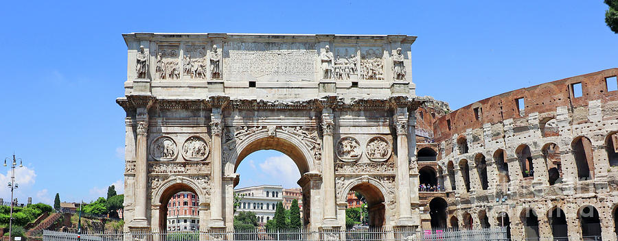 Arch of Constantine and the Colosseum 0867 Photograph by Jack Schultz