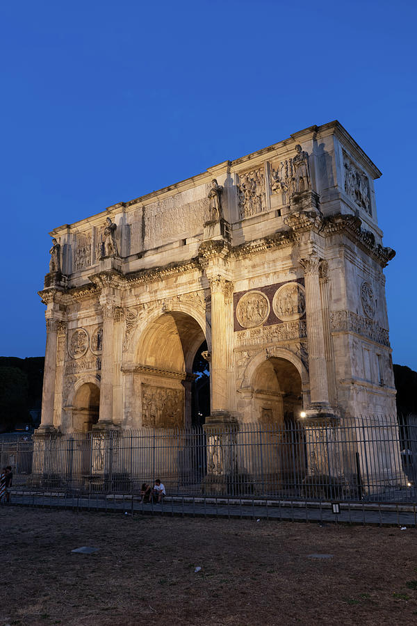 Arch of Constantine by Night in Rome Photograph by Artur Bogacki