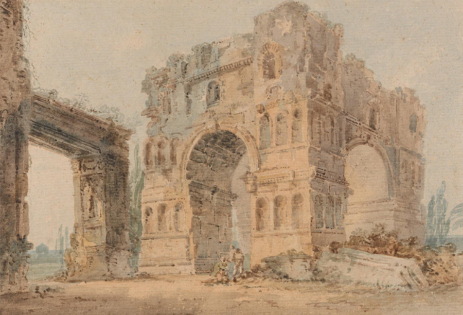 Thomas Girtin Painting - Arch of Janus  after Piranesi  by Thomas Girtin