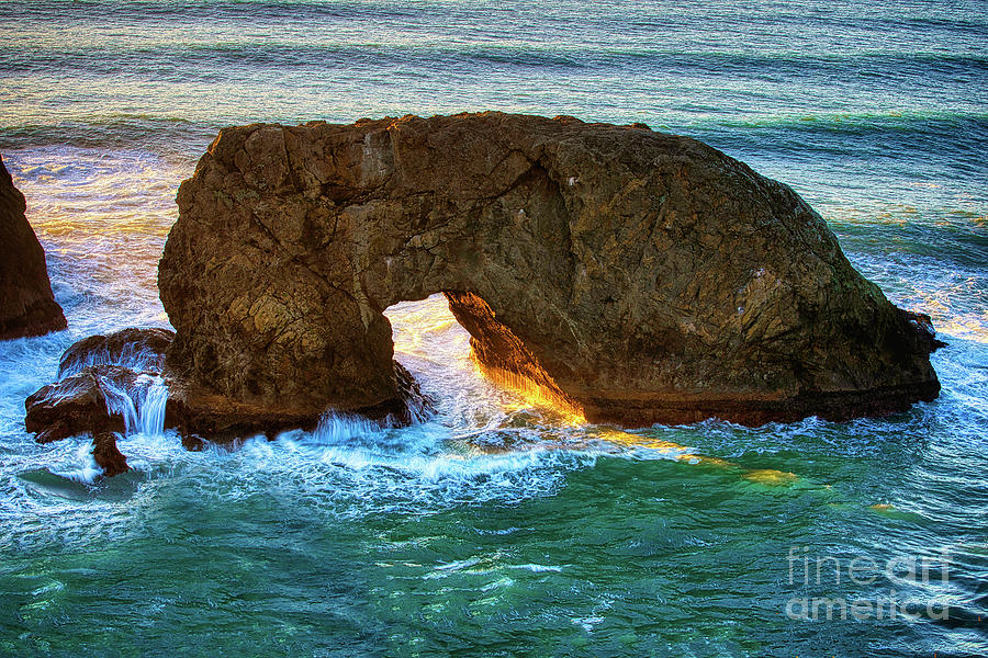 Arch Rock Photograph - Arch Rock Oregon At Sunset by Michele Hancock Photography