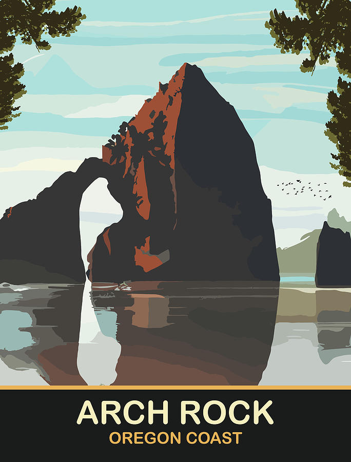 Nature Digital Art - Arch Rock, Oregon Coast by Long Shot