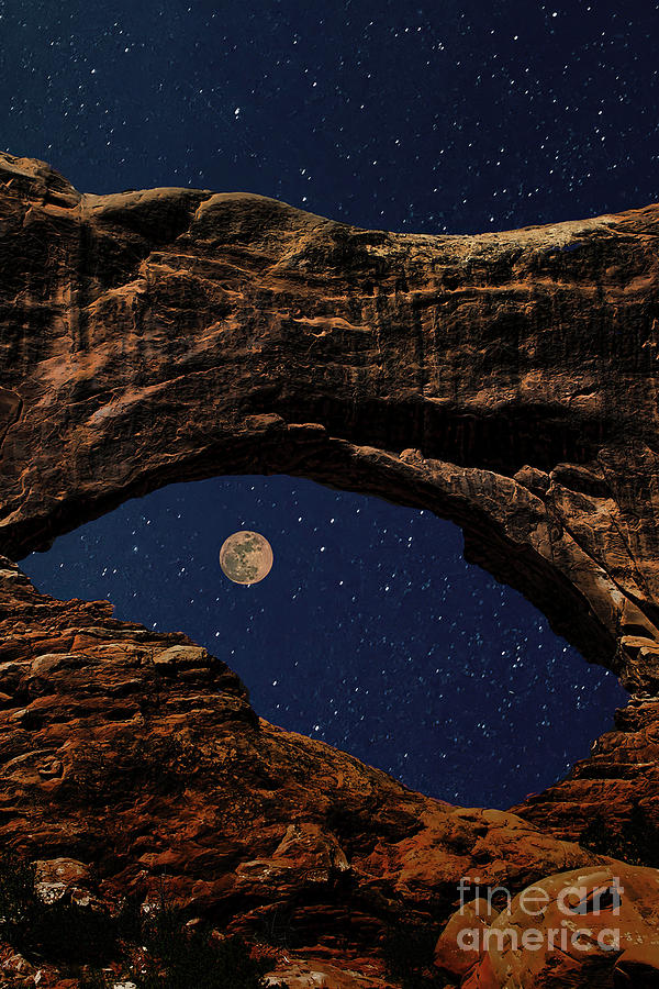 Arch with Moon Photograph by Tom Watkins PVminer pixs