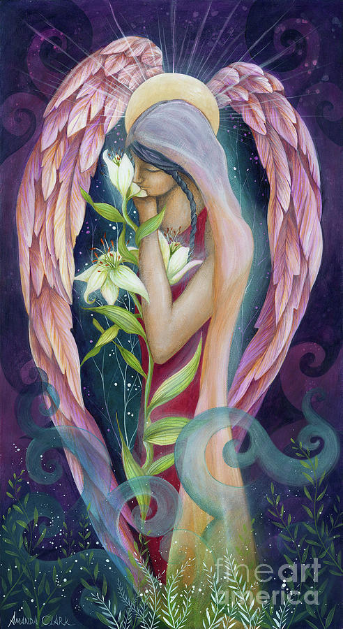 Archangel Gabriel Painting by Amanda Clark