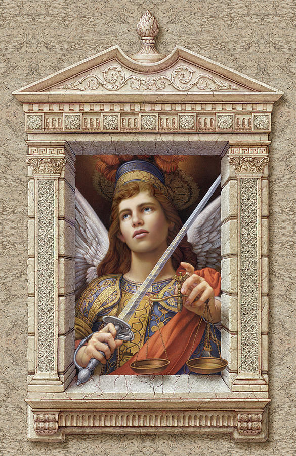 Archangel Michael Painting by Kurt Wenner