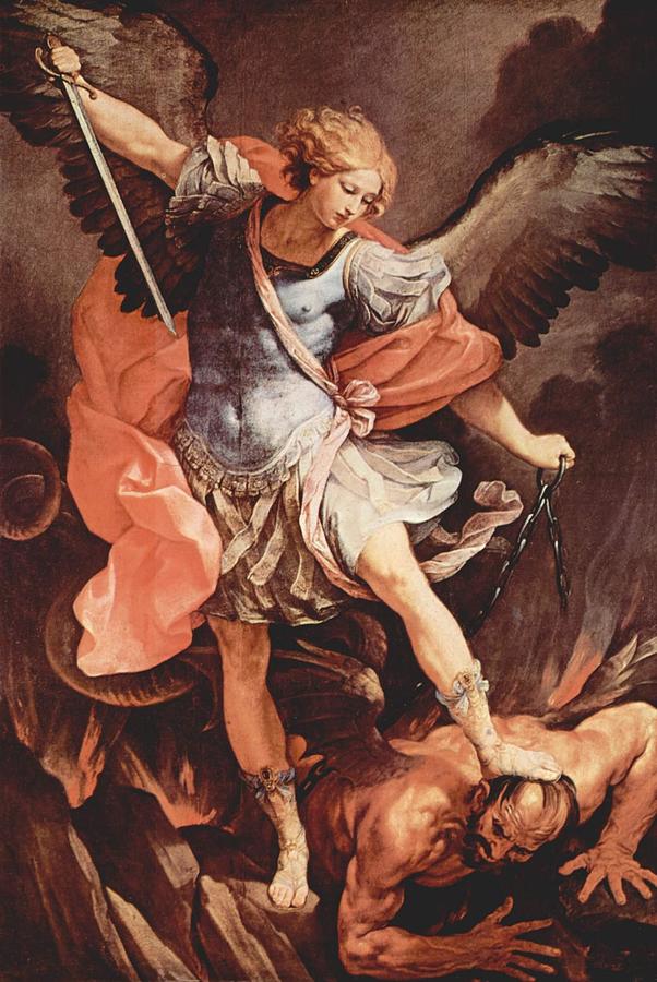 Archangel Michael toile imprimée photo A1.30"x20" 30 mm Deep Guido Reni's Art
