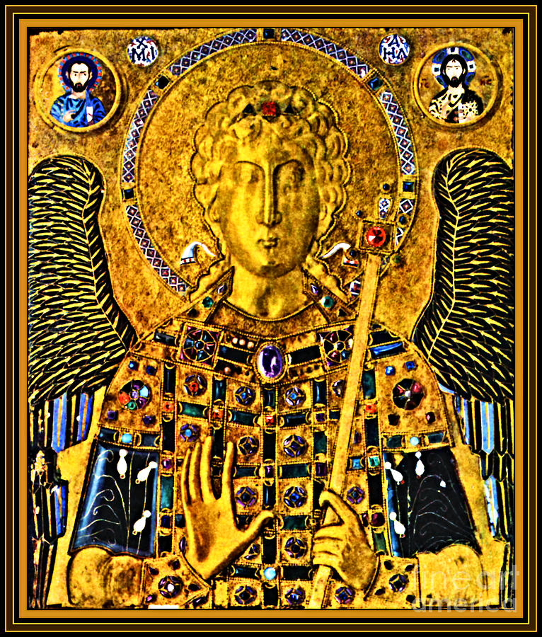 Medieval Byzantine Golden Archangel Saint Michael 10th Century AD Painting by Peter Ogden
