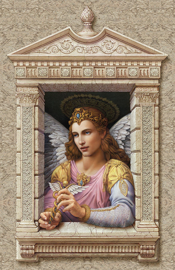 Archangel Raphael #1 Painting by Kurt Wenner