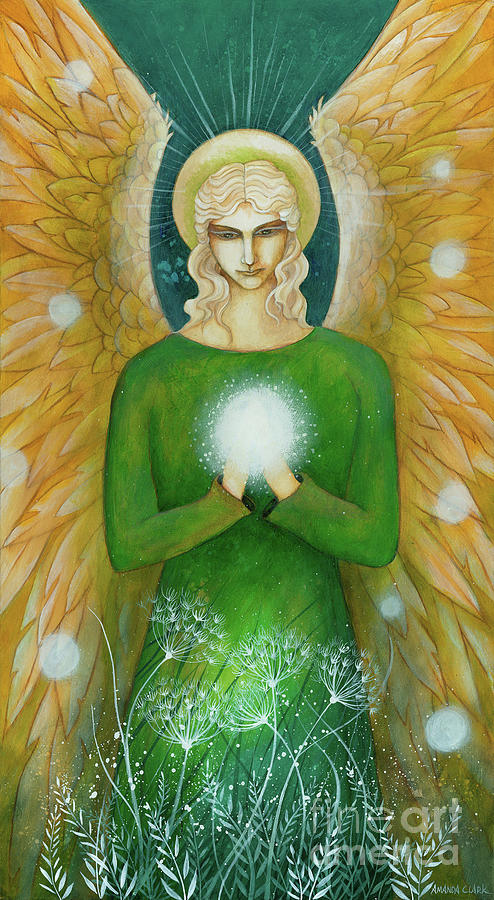 Archangel Raphael Painting by Amanda Clark