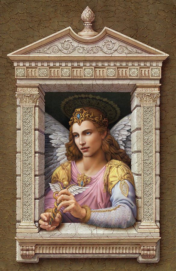 Archangel Raphael 2 Painting by Kurt Wenner