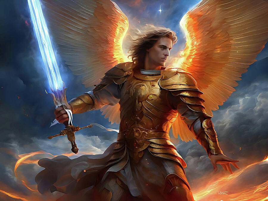 Archangel Saint Michael Digital Art by David Luebbert