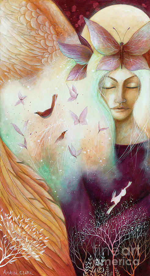 Archangel Uriel Painting by Amanda Clark