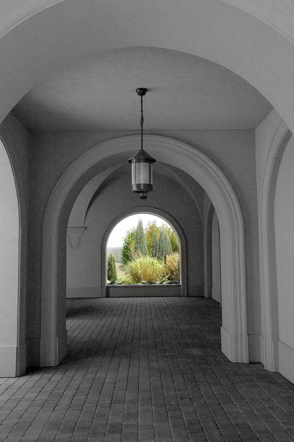 Arched Walkway with Selective Color Photograph by James C Richardson