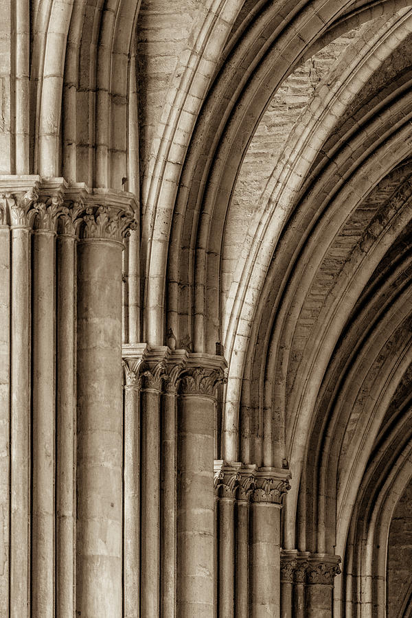 Arches and Columns of  Reims Cathedral Photograph by W Chris Fooshee