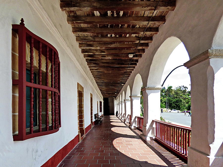 Arches and Corridor at the Santa Barbara Mission in California Photograph by Lyuba Filatova