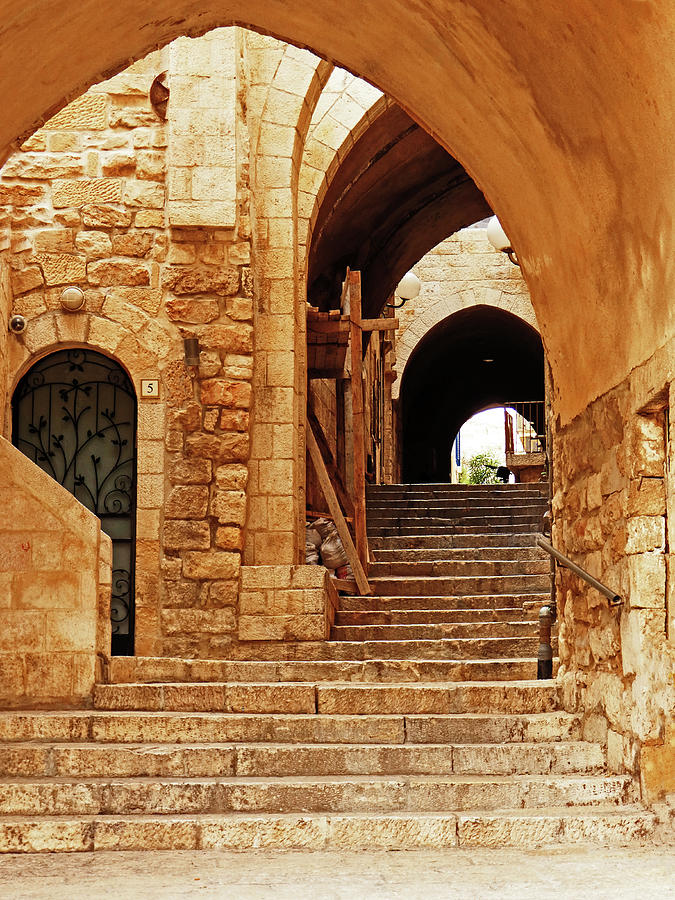 Arches and Stone Staircase Photograph by Alan Socolik