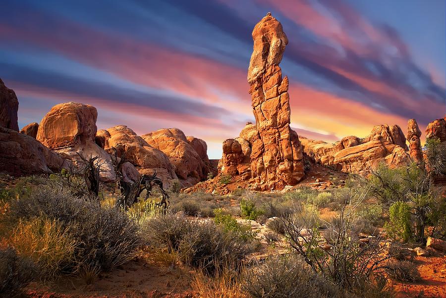 National Parks Photograph - Arches Spire 2B by Marty Koch