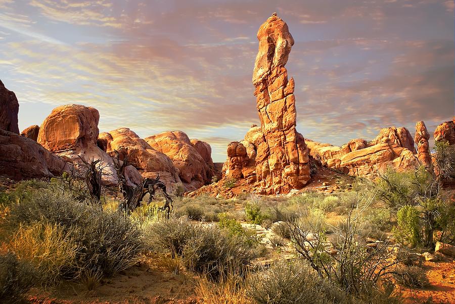 National Parks Photograph - Arches Spire 2H by Marty Koch