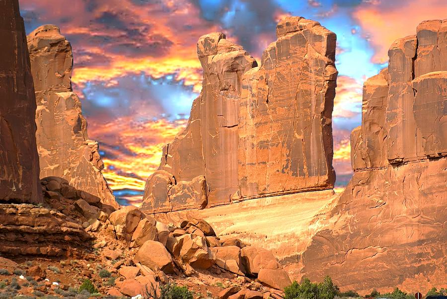National Parks Photograph - Arches Wall 9 by Marty Koch