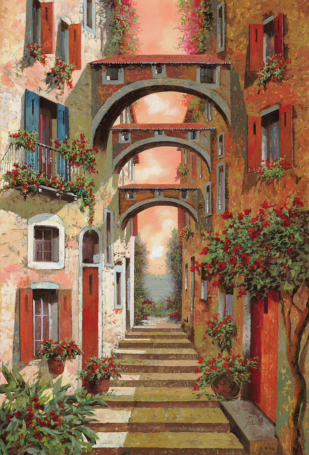 Vase Painting - Archetti In Rosso by Guido Borelli