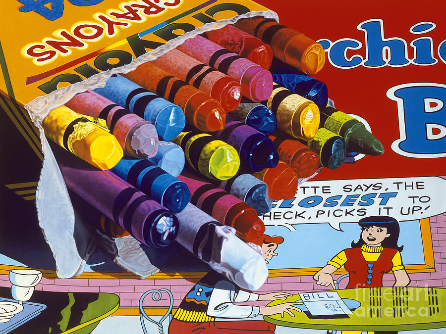 Crayon Painting - Archies Crayons by Joseph Michetti