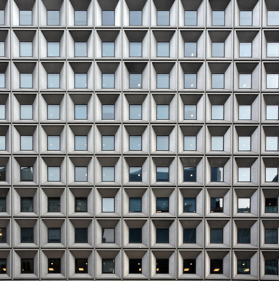 Architectural background with windows. New York skyscraper, America Photograph by Kalichka