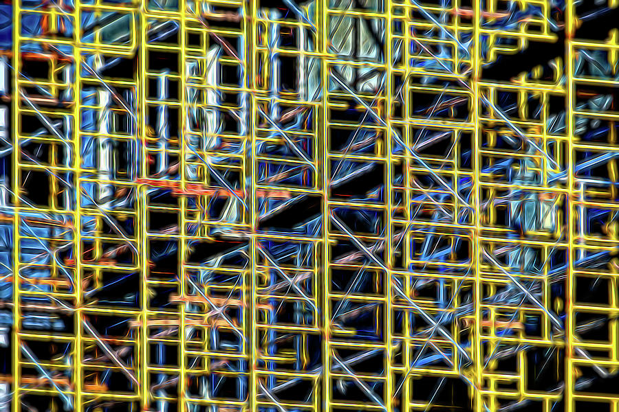 Architectural Construction Scaffolding Abstract Photograph by Bill Swartwout
