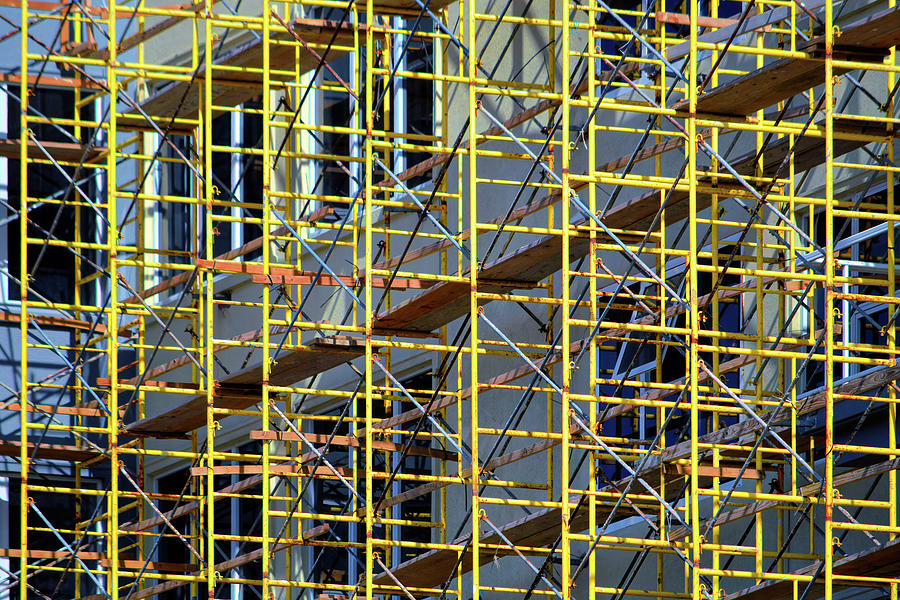 Architectural Construction Scaffolding Photograph by Bill Swartwout