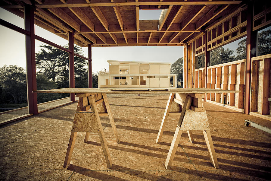 Architectural model on home construction site Photograph by Hans Hansen