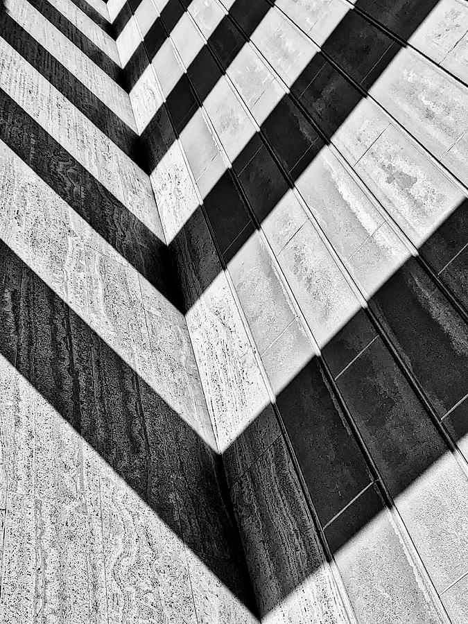 Architectural Shadows Black And White Photograph by Garry Gay