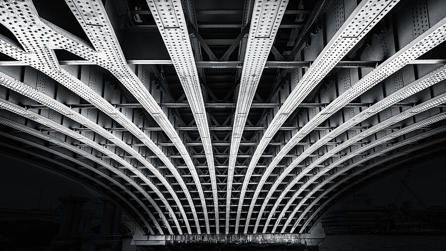 Architectural Symmetry, Underneath the Bridge Photograph by John Wright Architectural Symmetry, Underneath the Bridge Photograph by John Wright