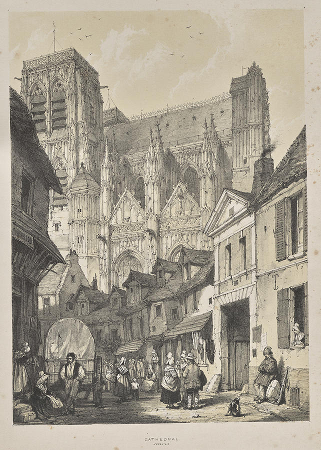 Architecture of the Middle Ages Cathedral, Abbeville 1838 Joseph Nash Painting by MotionAge Designs