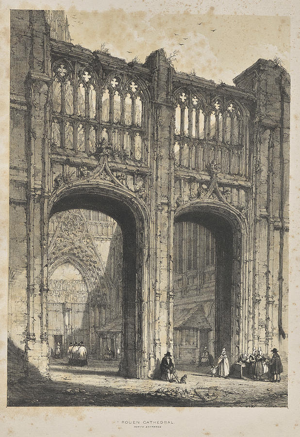 Architecture of the Middle Ages Rouen Cathedral, North Entrance 1838 Joseph Nash Painting by MotionAge Designs