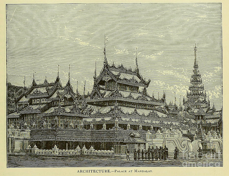 Architecture - Palace At Mandalay N4 Drawing By Historic Illustrations ...