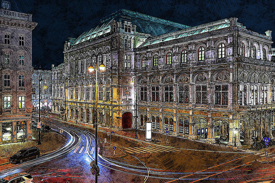 Architecture - Staatsoper, Vienna, Austria Painting by Art Market ...