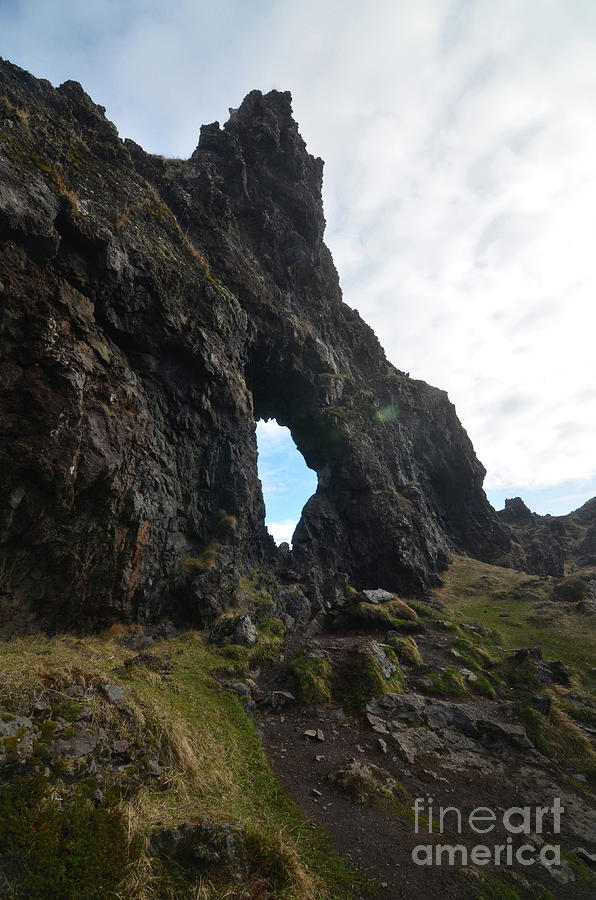 Archway Rock Formation on Black Sand Beach Photograph by DejaVu Designs ...