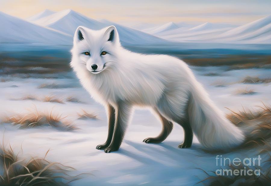 Arctic Fox - Landscape Digital Art by Julie Kaplan - Fine Art America