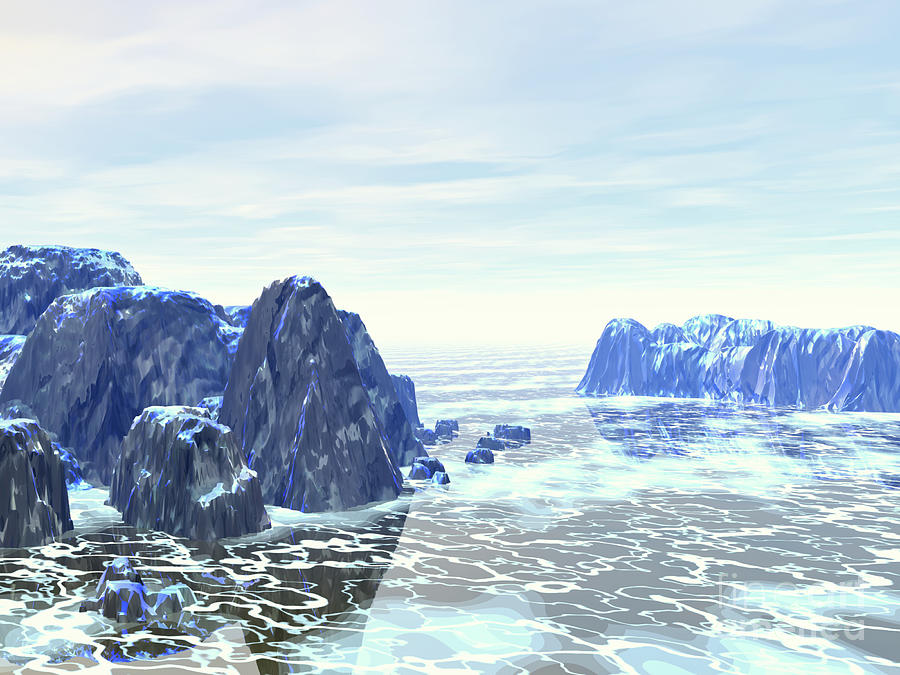 Arctic Icebergs Digital Art by Phil Perkins