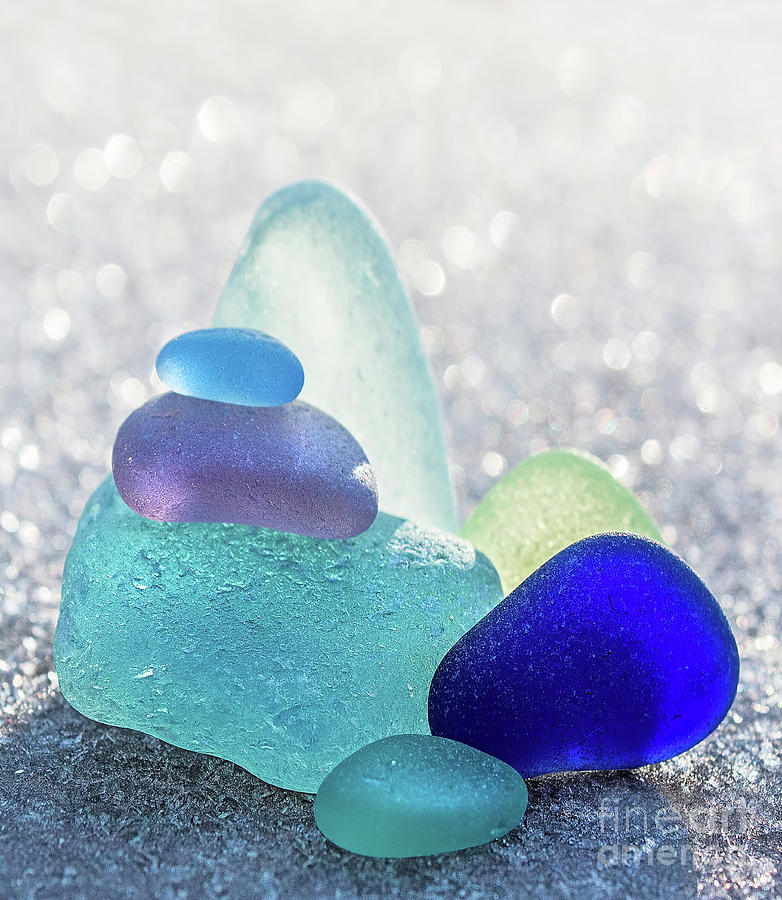 Arctic Peaks Sea Glass Vertical Format Photograph by Barbara McMahon