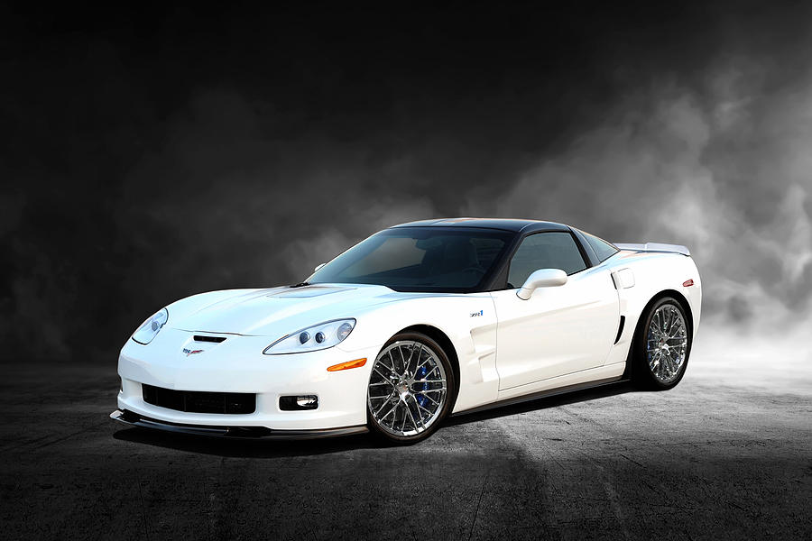 Arctic White ZR1 Digital Art by Peter Chilelli