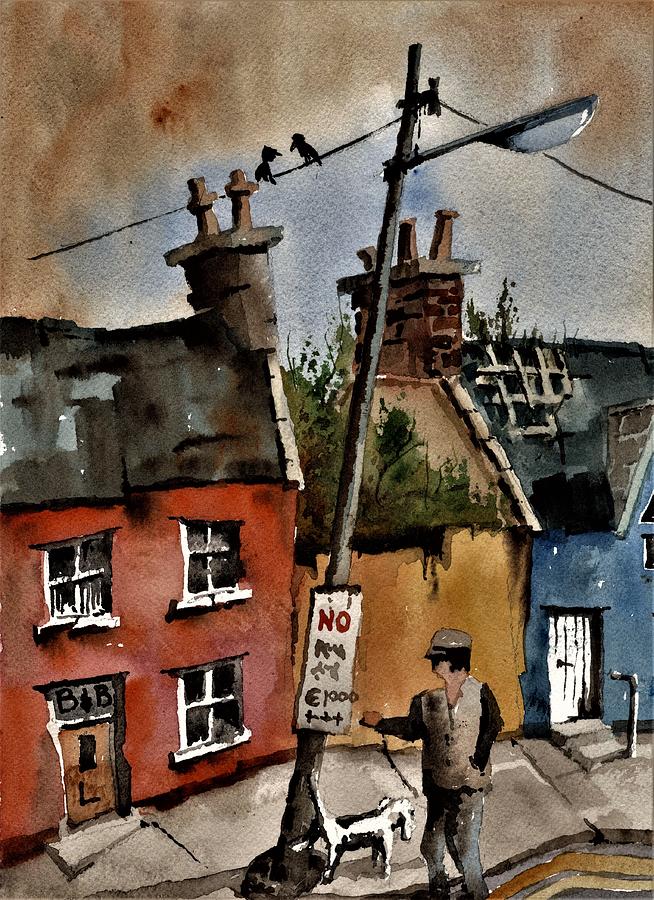 Ardgroom Lampost Painting by Val Byrne