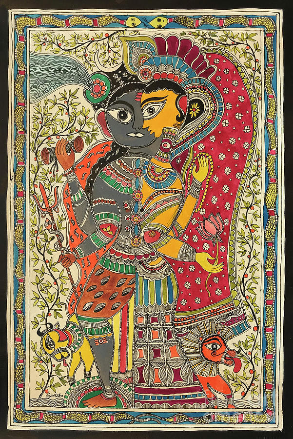 Ardhanarishwar - Siv Parvati  Painting by Jyotika Shroff