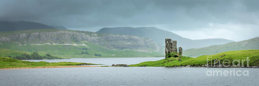 Castle Photograph - Ardvreck castle panorama, Highlands by Delphimages Photo Creations