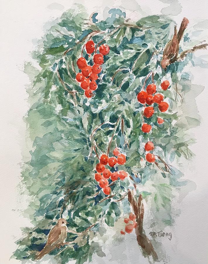 Are the berries ready yet? Painting by Milly Tseng