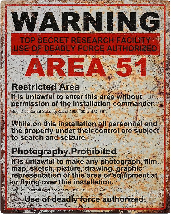 Area 51 vintage military base sign Painting by Morgan Ruby - Fine Art ...