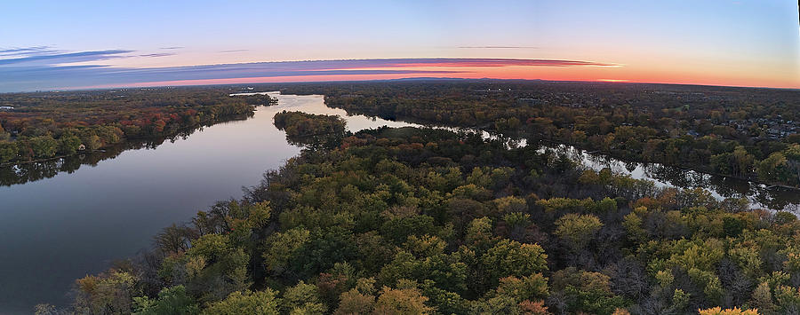 Areal Sunset on the MilleIles river Photograph by Carl Marceau