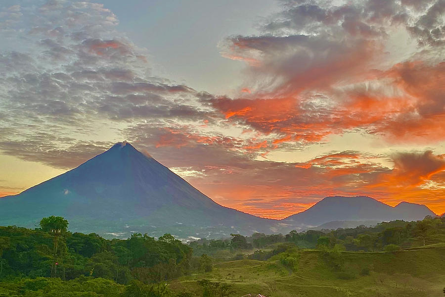 Areal Volcano Sunrise Photograph by Alan Lenk