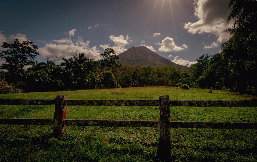 Arenal Volcano Sunbeam Photograph